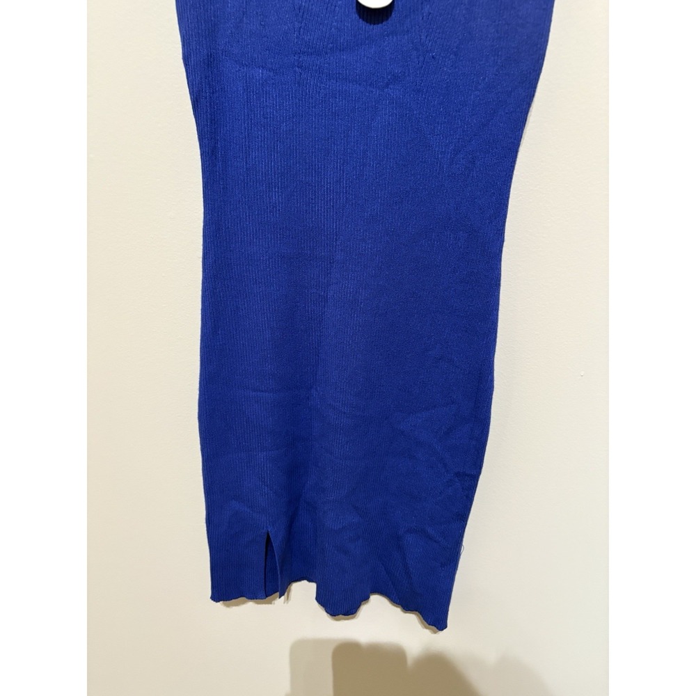 Olive + Oak Galaxy Blue Ribbed Sleeveless Bodycon Sweater Dress XL NWT 3S51377 - Picture 5 of 8